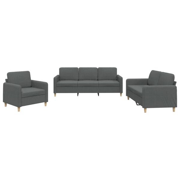 vidaXL Sofa Set Dark Grey Polyester, Metal, Textilene, Plywood Seats Many