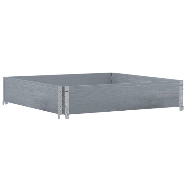 vidaXL Pallet Collar Grey 39.4x39.4" Solid Wood Pine