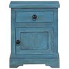 vidaXL Bedside Table Blue Solid Mango Wood Bedside Table Rectangular