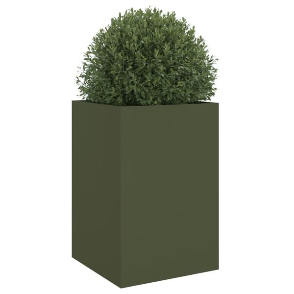 vidaXL Planter Olive green Cold-rolled steel Medium Durable Planter