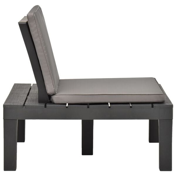 vidaXL Patio Lounge Chair with Cushion Plastic Anthracite