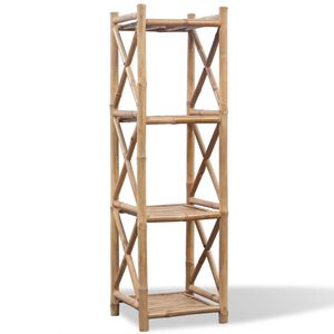 vidaXL Bookcase Bamboo Compact Shelf Square Tropical Bamboo Shelf