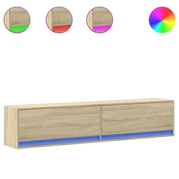 vidaXL TV Wall Cabinet Sonoma Oak Engineered wood Large TV Wall Cabinet