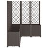 vidaXL Garden Planter with Trellis Brown 63"x47.2"x55.1" PP