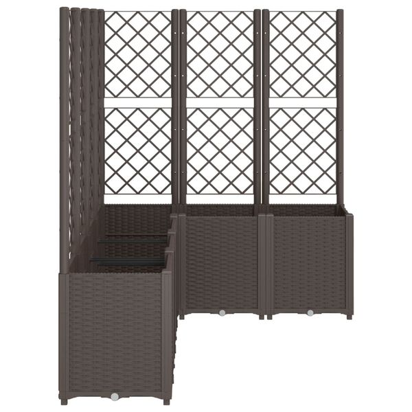 vidaXL Garden Planter with Trellis Brown 63"x47.2"x55.1" PP