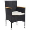 vidaXL Rattan Chair Set of 2 Black Poly Rattan Standard