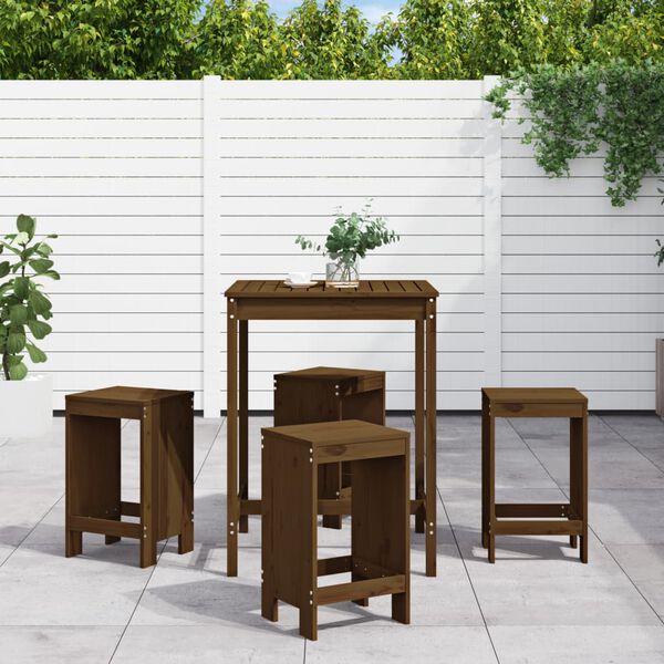 vidaXL Garden Bar Set Honey brown Solid pine wood Medium Minimalistic