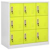 vidaXL Locker Cabinet Set of 5 Light Grey and Green Steel 36.4 in tall