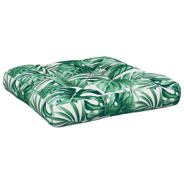 vidaXL Pallet Cushion Leaf Pattern Fabric (100% polyester) Small