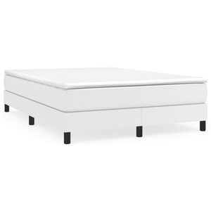 vidaXL Bed Frame White Faux leather, plywood, engineered wood Full