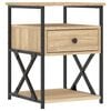 vidaXL Nightstand Sonoma Oak Engineered wood, iron 15.7x16.5x21.7 in