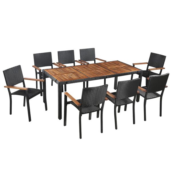 vidaXL Dining Set Brown and Black