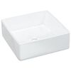vidaXL Wash Basin White 14.6"x14.6"x5.1" Ceramic Square