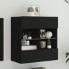 vidaXL TV Wall Cabinet Black Engineered wood and glass Standard