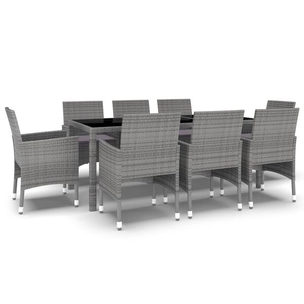 vidaXL Garden Dining Set Grey
