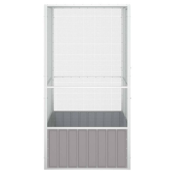 vidaXL Bird Cage Grey Galvanized Steel Large Bird Cage Rectangular