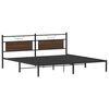 vidaXL Bed Frame Smoked oak Engineered wood and steel Full Bed Frame
