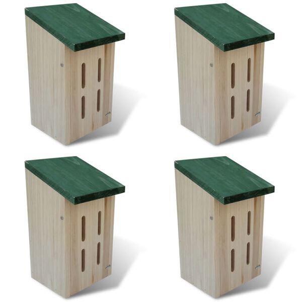 vidaXL Butterfly House Natural wood and green Solid wood Small