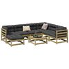 vidaXL Garden Sofa Set Anthracite Vacuum pressure impregnated pinewood