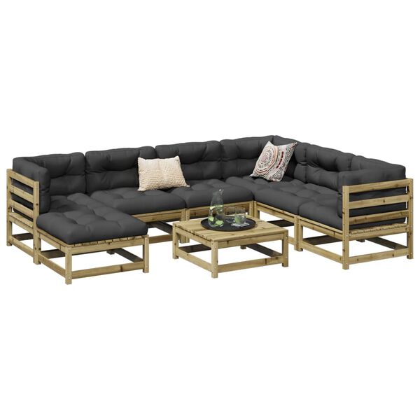 vidaXL Garden Sofa Set Anthracite Vacuum pressure impregnated pinewood