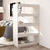 vidaXL Book Cabinet White Solid pine wood Medium Book Cabinet