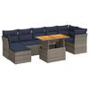 vidaXL 8 Piece Patio Sofa Set with Cushions Gray Poly Rattan