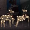 vidaXL Christmas Reindeer Set of 2 Gold Mesh Medium Christmas Reindeer