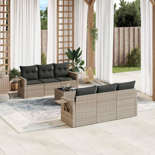 vidaXL Garden Sofa Set Light grey