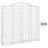 vidaXL Arched Gabion Baskets 10 pcs 78.7x11.8x180/200" Galvanised Iron