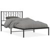 vidaXL Bed Frame Black Powder-coated steel Twin Bed Frame Rectangular