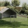 vidaXL Outdoor Dog Kennel Galvanized steel Large Outdoor Dog Kennel