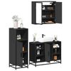 vidaXL Bathroom Furniture Set Black Engineered wood, metal, glass Large