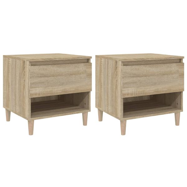 vidaXL Bedside Table Set of 2 Sonoma oak
