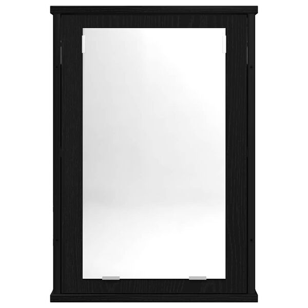 vidaXL Bathroom Mirror Cabinet Black Oak Engineered Wood Medium