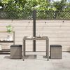 vidaXL Patio Stools with Cushions 2 pcs Grey 15.7x15.7x16.9" Poly Rattan