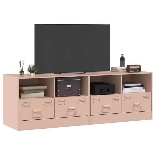 vidaXL TV Cabinet Set of 2 Pink Cold-rolled steel Medium TV Cabinet