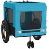 vidaXL Pet Bike Trailer Blue and Black Iron, Oxford fabric, PVC