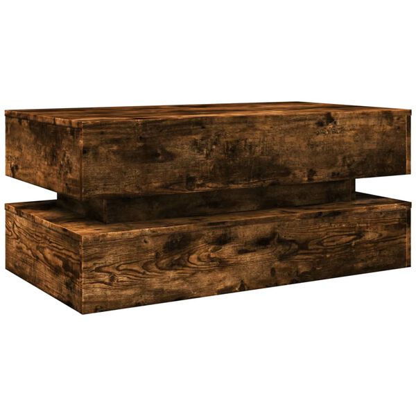 vidaXL Coffee Table Smoked Oak Engineered Wood 35.4 x 19.7 x 15.7 in