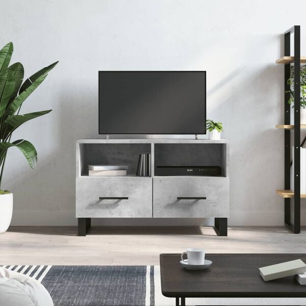 vidaXL TV Cabinet Concrete Grey Engineered Wood Medium TV Cabinet