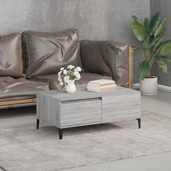 vidaXL Coffee Table Grey sonoma Engineered wood, metal Small