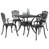 vidaXL Garden Table Set 5 pcs Black Cast Aluminium