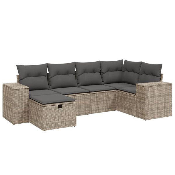 vidaXL Garden Sofa Set Grey Poly rattan Large Modular Garden Sofa Set