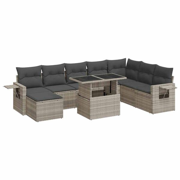 vidaXL Garden Sofa Set Light Grey