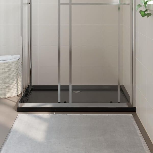 vidaXL Rectangular ABS Shower Base Tray Black 31.5"x47.2"