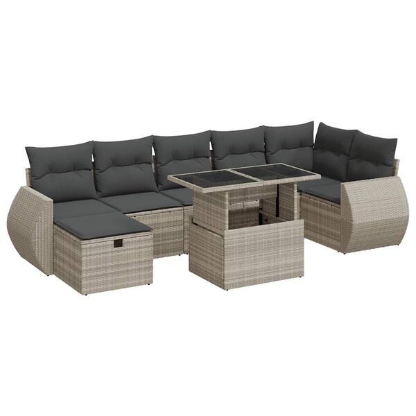 vidaXL Garden Sofa Set Light grey, Dark grey, Black
