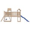 vidaXL Outdoor Playset Natural Pine, Blue Solid Pine Wood, Polypropylene