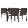 vidaXL Garden Dining Set Brown