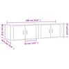 vidaXL Wall-mounted TV Cabinet Set of 2 High gloss white Engineered wood