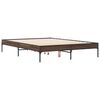 vidaXL Bed Frame Brown oak Engineered wood, Metal 47.2 x 78.7 in Durable