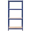 vidaXL Storage Shelves 2 pcs Blue 31.5"x15.7"x63" Steel and MDF